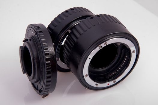 An image of macro lens isolated on black