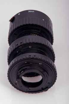 An image of macro lens isolated on black