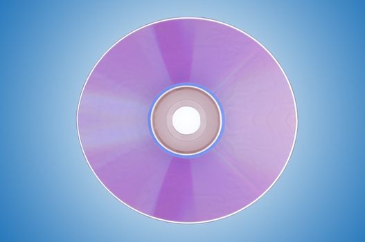 An image of compact disc on blue background