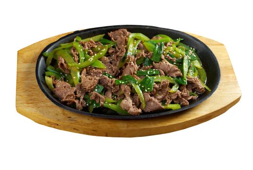 chinese cuisine .Chinese dish - beef with vegetables close-up 