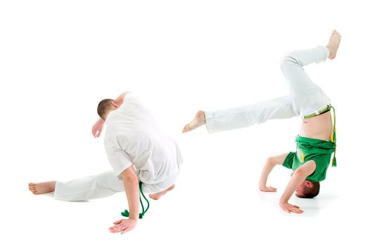 Contact Sport .Capoeira.over white background 