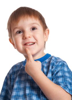 active artistic boy .isolated on white background