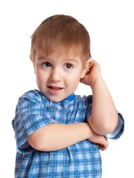 active artistic boy .isolated on white background