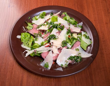 vegetable salad from cheese and ham,spanish kitchen