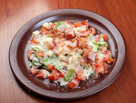 salad with bacon and vegetable.spanish kitchen
