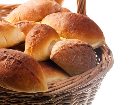 Basket full of pasties isolated  on white
