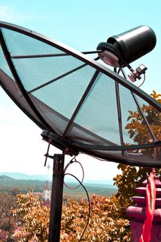 Satellite dishes. Be installed in a corner of the house.