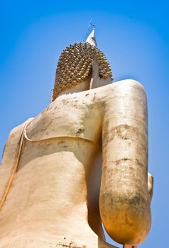 Buddha statue. A view from the back of buddha