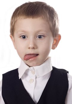 kid with his tongue hanging out