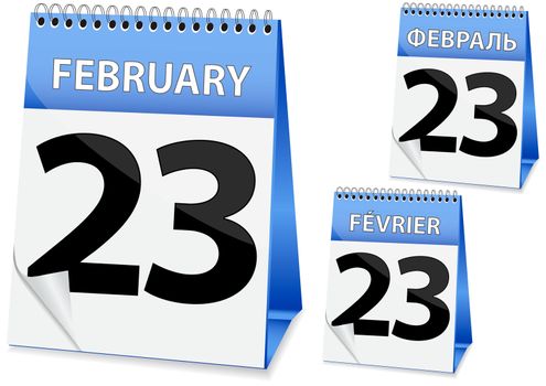 icon in the form of a calendar for 23 February