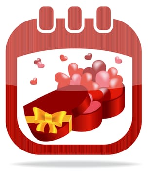 icon in the form of a calendar for Valentine's Day