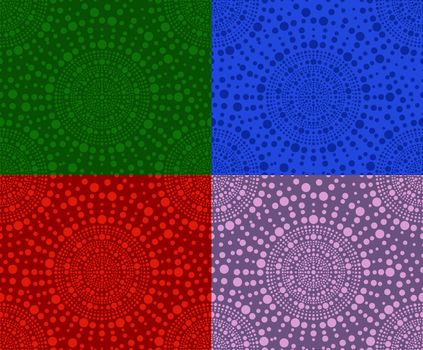 set of seamless patterns of colored circles