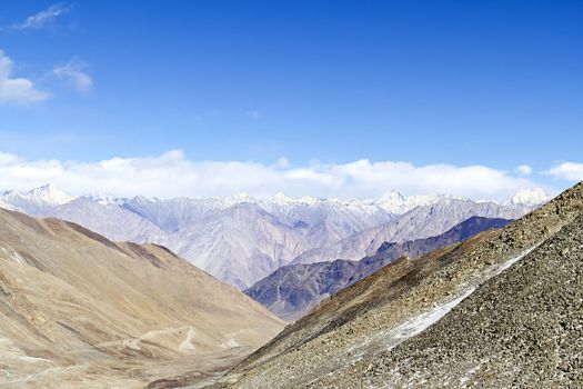 view from the saddle Kardung La Nubra valley