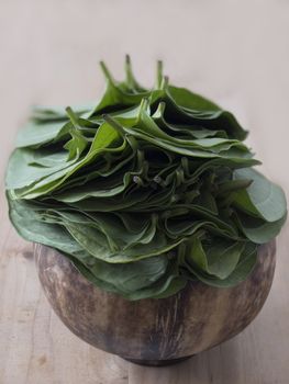 close up of a heap of betel leaves