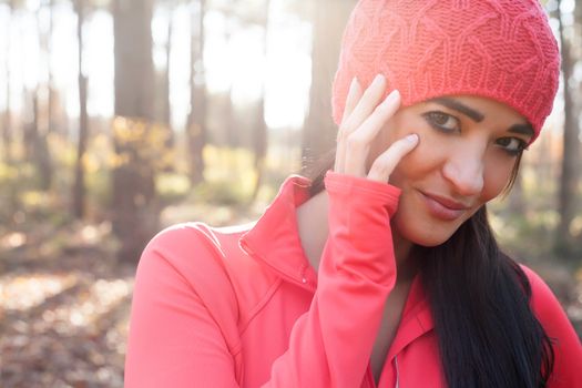 Young woman portrait in the forest