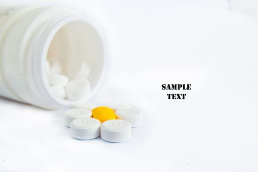 pill bottle on white background