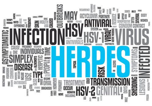 Herpes Concept Design Word Cloud on White Background