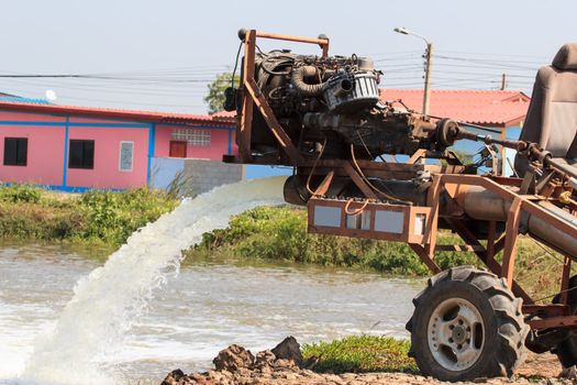 water pump updated water from  electric power station where Chonburi