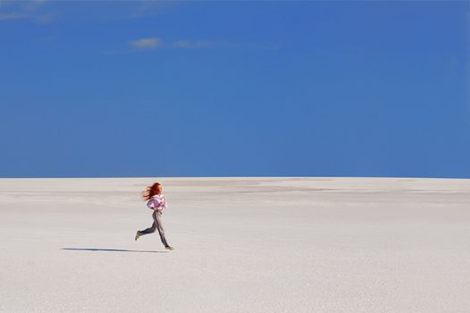 running girl outdoors