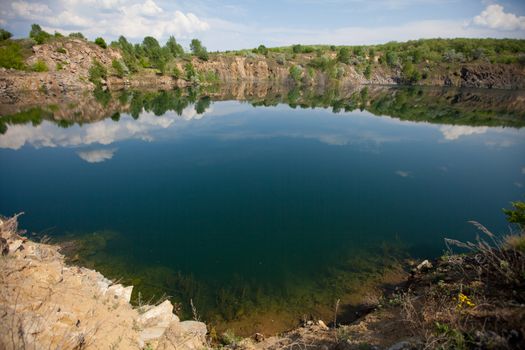 view to the blue lake