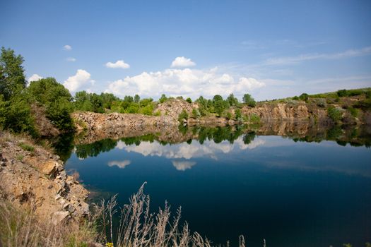 view to the blue lake