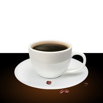 Coffee cup from coffee on a white background
