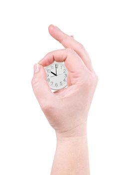 Symbol of good luck. Clock and palm
