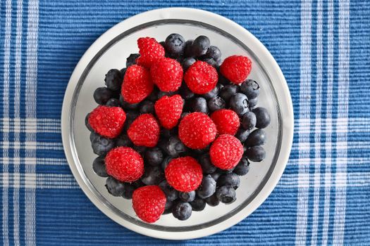 Raspberries and blueberry