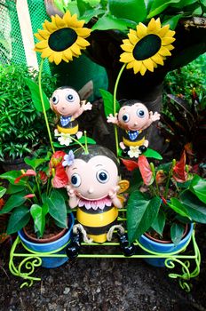 Doll bee garden decorations.