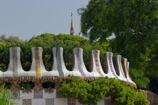 Park Guell mosaic by Antonio Gaudi