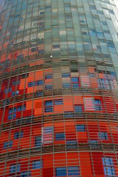 Agbar colorful tower in Barcelona. Spain