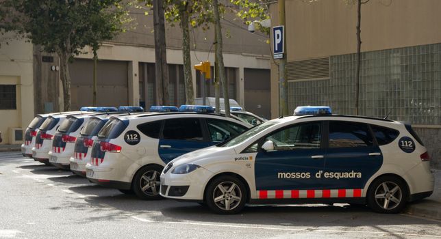BARCELONA - AUGUST 18: Mossos d'Esquadra parking police car of the street on August 18, 2012 in Barcelona.