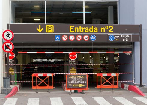 underground garage street in Barcelona. Spain