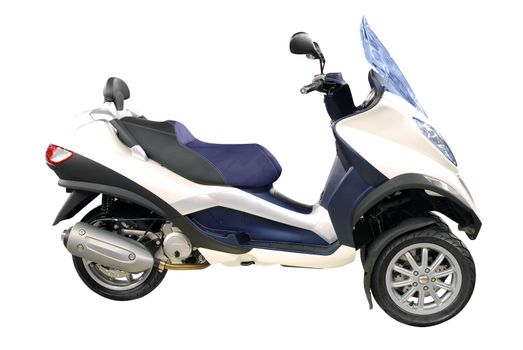 Big city scooter motorcycle isolated on white