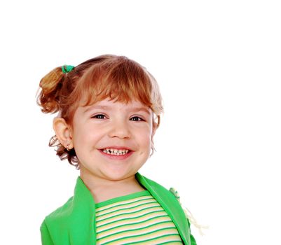 Little girl with big smile studio shot