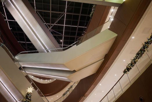 Modern shopping center architecture interior