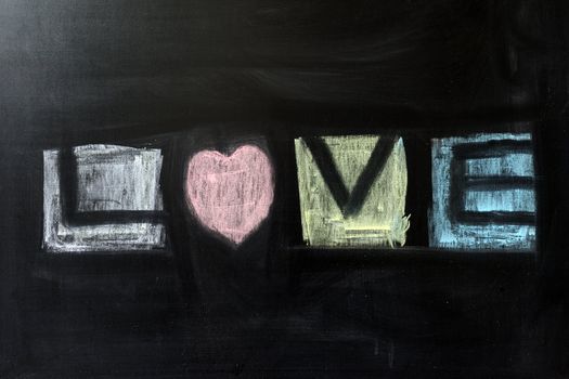 Chalk drawing - Love word written on chalkboard