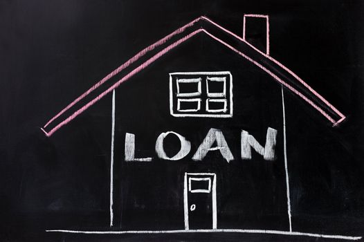 Chalk conceptional drawing - Housing loan