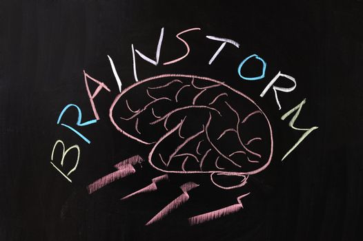 Chalk drawing - Brainstorm concept