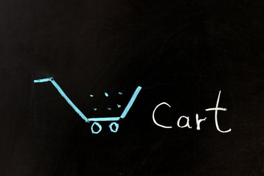 Chalk drawing - Shopping cart