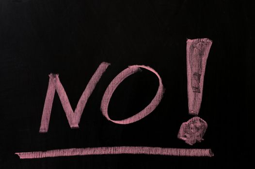 No and exclamation mark  - conceptional chalk drawing