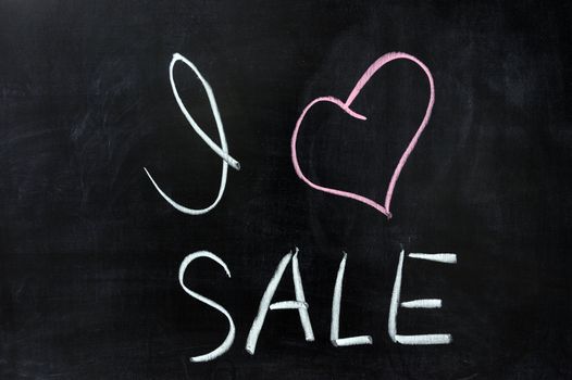 Chalk drawing - I love sale