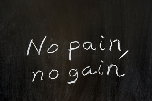 Chalk drawing - No pain, no gain