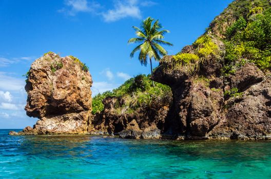 Morgan's head rock formation in San Andres y Providencia, Colombia