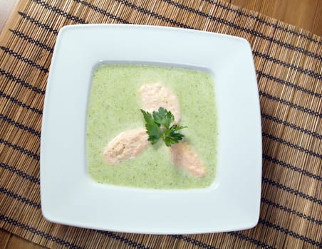Italian kitchen.balls of meat or fish cooked in soup