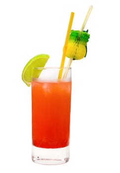 tropical  cocktai..clipping Path .isolated on a white background.