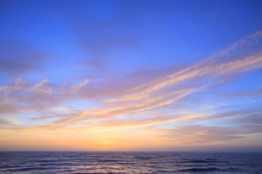 Sunset sky at Pancake Rock Coastal line at Punakaiki New Zeland