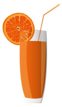 Fresh juice orange on a white background