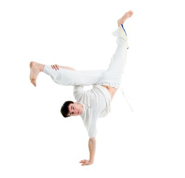 Contact Sport .Capoeira.over white background 