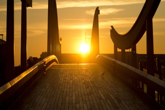 sunrise on the barcellona port